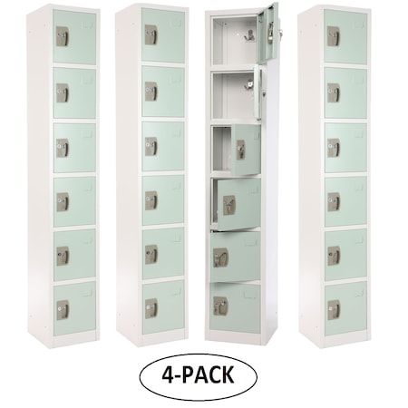 Adiroffice 12 in W, 12 in D, 72 in H, Steel ADI629-206-MGRN-PKG-4